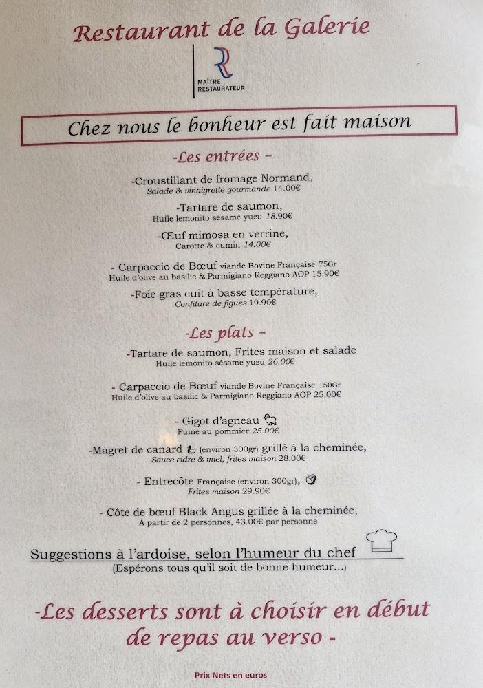 Restaurant de la galerie - Menu Image 2
