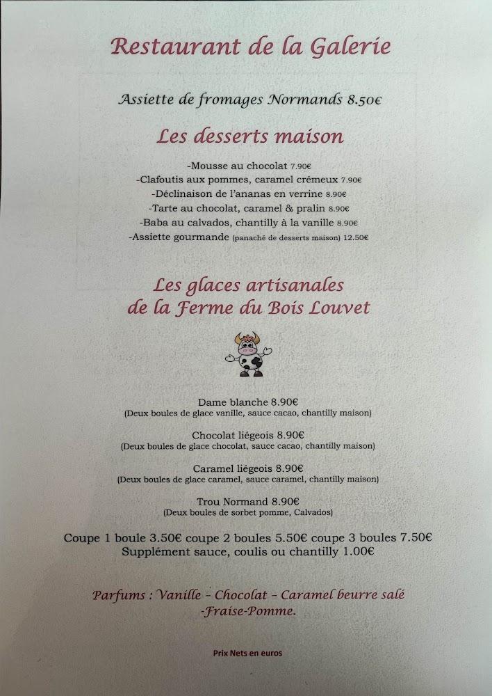 Restaurant de la galerie - Menu Image 3